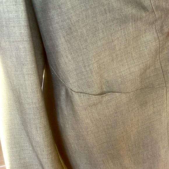 Sara Sturgeon dark green draped open front jacket. Simple, clean and refined. - Picture 5 of 6